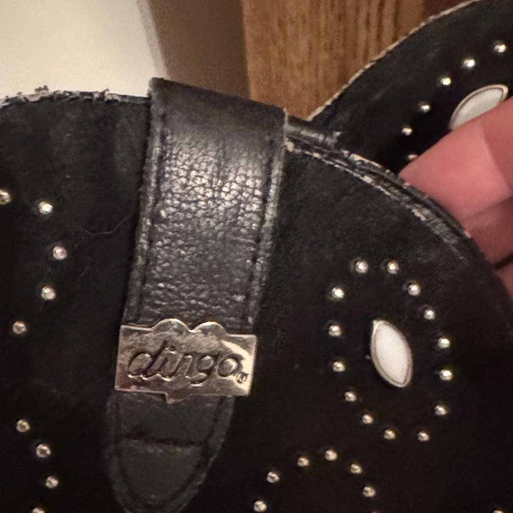 Dingo Black and White Heeled Boots - Picture 2 of 7